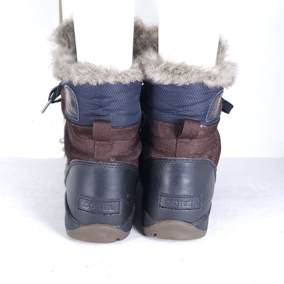Sorel Women's TIVOLI US 9 Cattail Brown Lined Faux Fur Lace Up Snow Boots - Picture 11 of 16